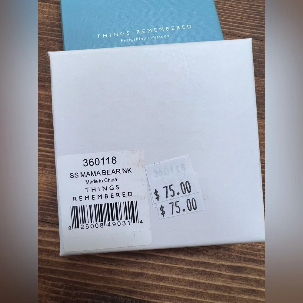 Things Remembered Solid Sterling Mama Bear Necklace- ready for engraving - Picture 3 of 3